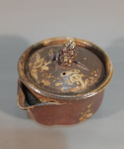 Ấm trà Bizen yaki hoả biến nắp trái thông 180ml