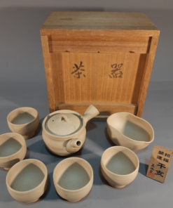 Bộ ấm trà tokoname đất sét trắng Rakuzen 70ml